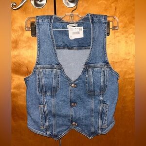 American Eagle Outfitters Light Blue Denim Vest Top